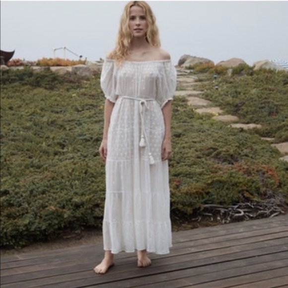 New Doen London Tansy Maxi Dress in Salt / White - Picture 5 of 15